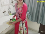 Indian hot wife got fucked while cleaning in kitchen